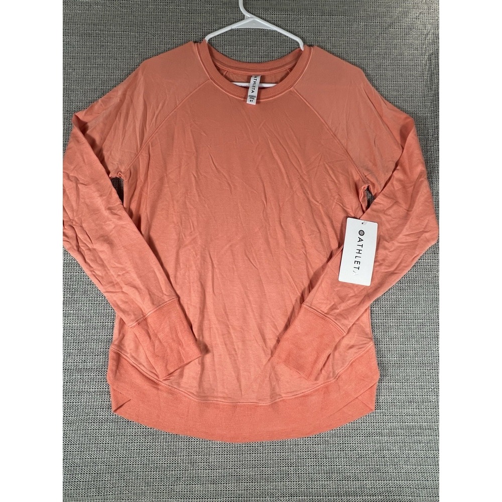 Athleta Mindset Sweatshirt Womens Size S Tall Coaster Luxe Sweater Peach